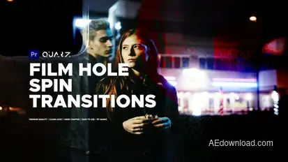 Film Hole Spin Transitions Premiere Pro template preview