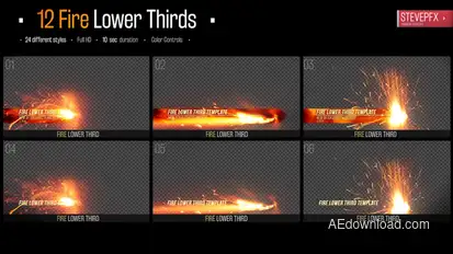 Fire Action Lower Thirds Video Displays template preview