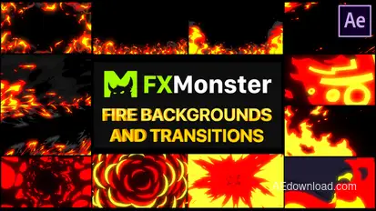 Fire Backgrounds And Transitions | After effects Video Displays template preview