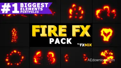Fire Elements Pack | After Effects Video Displays template preview