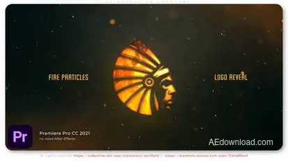 Fire Particles Logotype Premiere Pro template preview