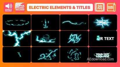 Flash FX Electric Elements And Titles | After Effects Video Displays template preview