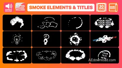 Flash FX Smoke Elements And Titles | After Effects Video Displays template preview