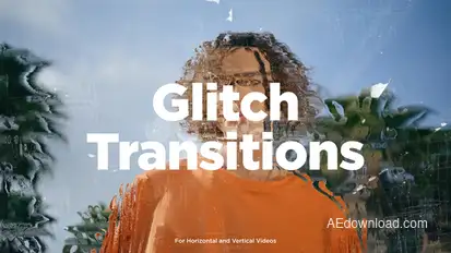 Flash Glitch Transitions | MOGRT Premiere Pro template preview