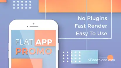 Flat App Promo Video Displays template preview