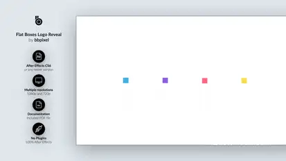 Flat Boxes Logo Reveal Video Displays template preview