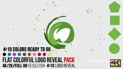 Flat Colorful Logo Reveal Pack Video Displays template preview