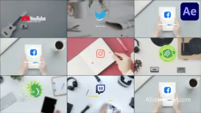 Flat Corporate Logos Video Displays template preview