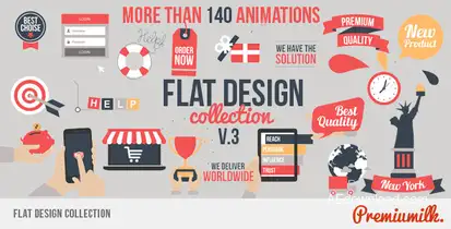 Flat Design Video Displays template preview