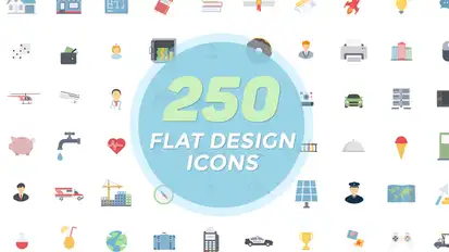 Flat Icons Video Displays template preview