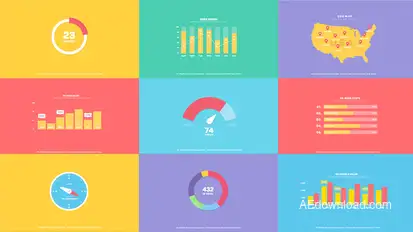 Flat Infographics Toolkit Video Displays template preview