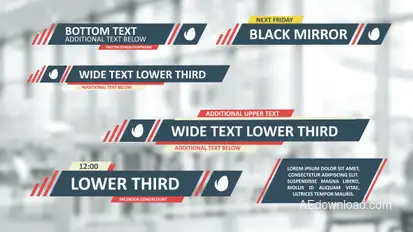 Flat Lines Lower Thirds Video Displays template preview