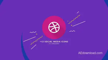 Flat Logo Intro Video Displays template preview