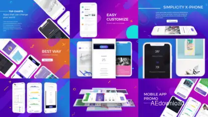 Flat Mobile Promo Video Displays template preview