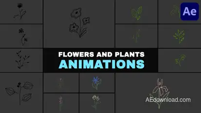 Flowers and Plants Animations | After Effects Elements template preview