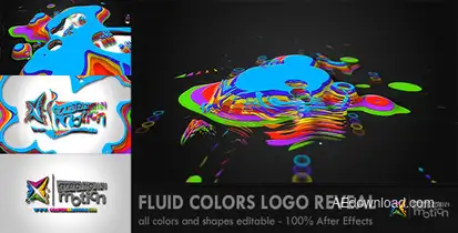 Fluid Colors Logo Reveal Video Displays template preview