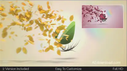 Flying Leaves Logo Reveal Video Displays template preview
