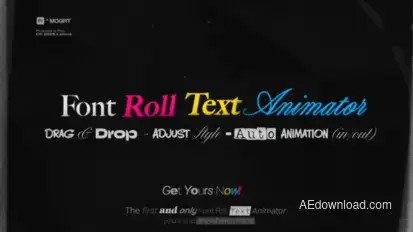 Font Roll Text Animator For Premiere Pro | A New Way To Animate Text MOGRT Premiere Pro template preview