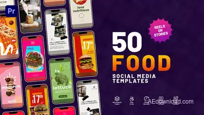 Food Box Instagram Reels Premiere Pro template preview