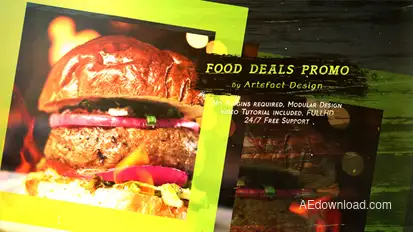 Food Deals Promo Video Displays template preview