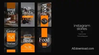 Food Instagram Stories Premiere Pro template preview
