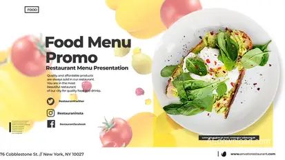 Food Menu Promo Video Displays template preview