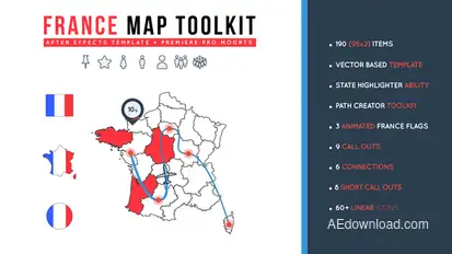 France Map Toolkit Video Displays template preview