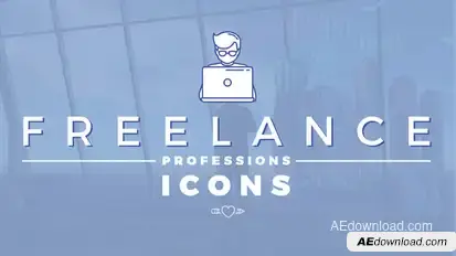 Freelance Professions Icons Video Displays template preview