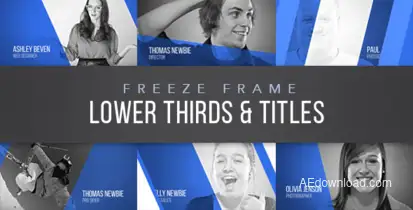 Freeze Frame Corporate Lower Thirds Video Displays template preview