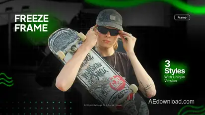 Freeze Frame Premiere Pro template preview