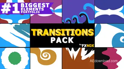 Funny Cartoon Transitions | After Effects Video Displays template preview