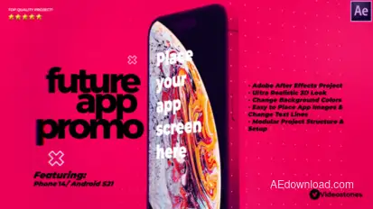 Future App Promo - App Demo Video for Phone 14 - Phone 15 Video Displays template preview