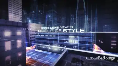 Futuristic City Titles Video Displays template preview