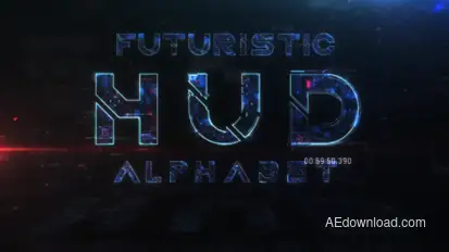 Futuristic HUD Alphabet Video Displays template preview