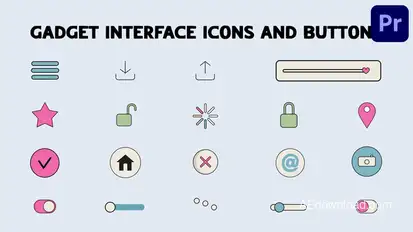 Gadget Interface Icons And Buttons for Premiere Pro Premiere Pro template preview
