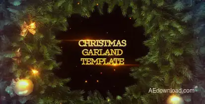 Garland Christmas Slideshow Video Displays template preview