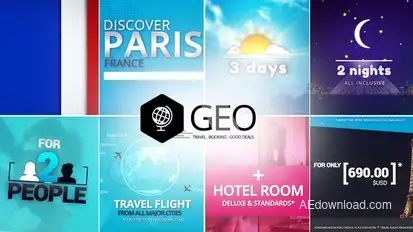 GEO - Travel & Booking Promo Trip Package Video Displays template preview