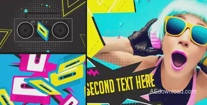 Glam Rock Cassette Slideshow Video Displays template preview