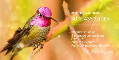 Glass Slides 3D Video Displays template preview