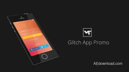 Glitch App Promo Video Displays template preview