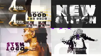 Glitch Art Style Promo Video Displays template preview