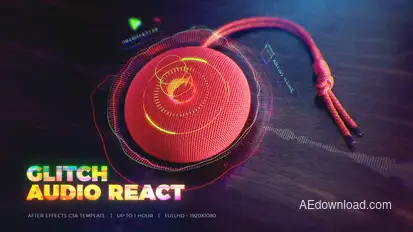 Glitch Audio React Video Displays template preview