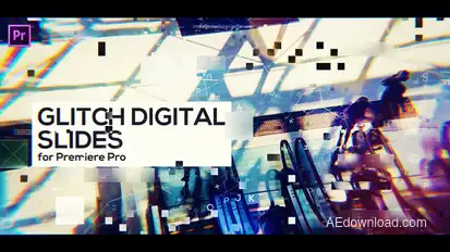 Glitch Digital Slides for Premiere Pro Video Displays template preview
