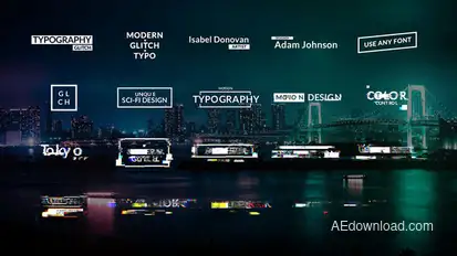 Glitch Digital Titles Animations Video Displays template preview