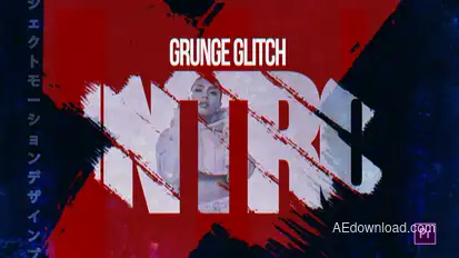 Glitch Grunge intro Premiere Pro template preview