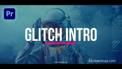Glitch Intro Slideshow Premiere Pro template preview