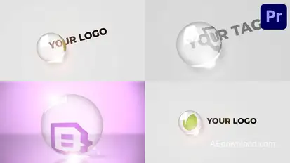 Glitch Logo Glass Ball for Premiere Pro Premiere Pro template preview