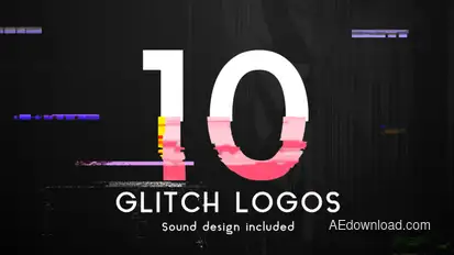 Glitch Logo Pack Video Displays template preview