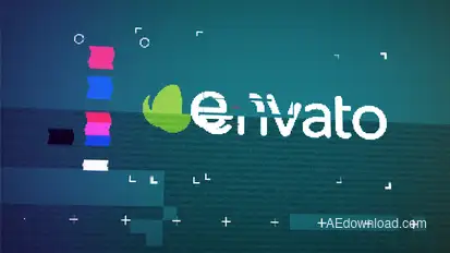 Glitch Logo Reveal Video Displays template preview