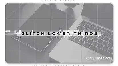 Glitch Modern Lower Thirds Video Displays template preview